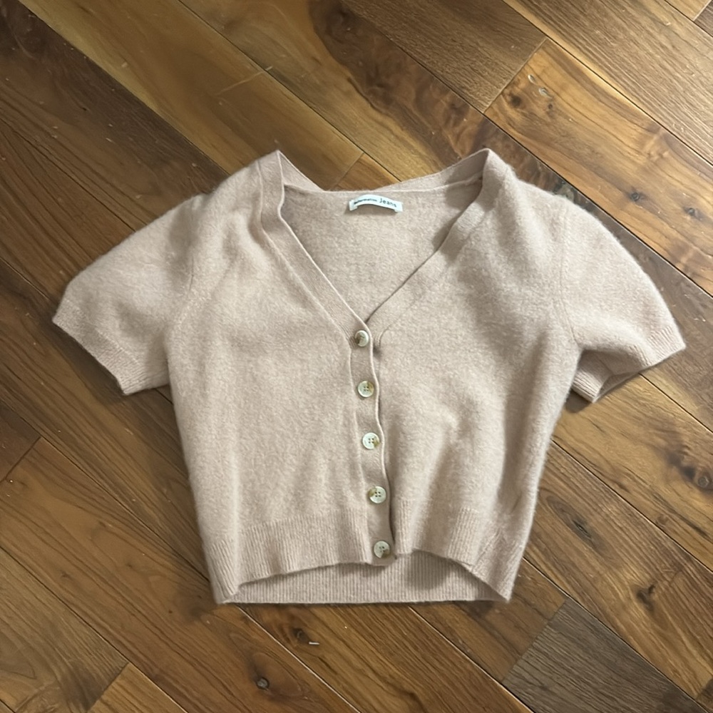 Reformation Cashmere V-Neck Short Sleeve Cardigan - Picture 5 of 6